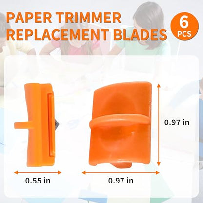 6-Pack 157400-1001 Replacement Blades, TripleTrack High Profile Style I Paper Trimmer Blades, Fits for 12" Portable Paper Cutter & SureCut Trimmer, Replaces 1968701005, Titanium Coated for Cut