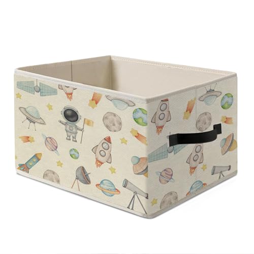 Kids Room Storage Bins Box,Nursery Space Room Decor Storage Bins Box with Handles,Collapsible Basket Organizer for Kids Nursery Bedroom Bathroom Playroom Toys Books Clothes Classroom - color: white