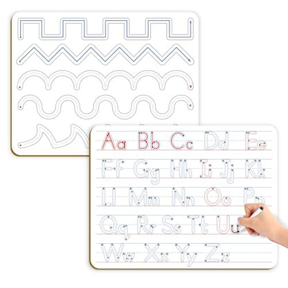 Aizweb Handwriting Practice Dry Erase Board,9" x 12" ABC Alphabet Letter Tracing for Kids Ages 3-5 Writing Small Whiteboard,Pre k Toddler Preschool Kindergarten Learning Activities,Homeschool Supplies - style: Alphabet