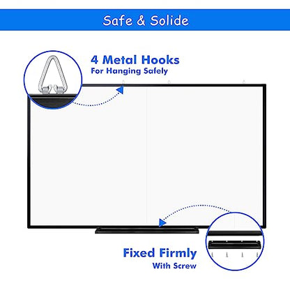 White Board Dry Erase 60x40, Maxtek Large Magnetic Whiteboard Black Dry Erase Boards for Wall, Aluminum Presentation Wall-Mounted Marker Board with a Long Pen Tray for School, Classroom, Office & Home - size: 60"W x 40"H, style: Style A