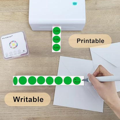 1 Inch Round Thermal Sticker Labels,Color Dot Stickers,Label Stickers,Waterproof,Oil Proof,for Thermal Printers,DIY,Office,Retail,Home and Warehouse Organization(Green,1000 Pcs) - color: Green