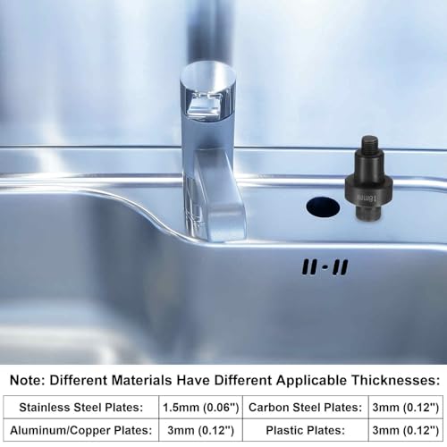HARFINGTON Sheet Metal Punch Hole Punch 10mm Bearing Steel Precise Cutting Manual Knockout Kit with External Hex Shank for Metal Steel Plate Sink Stainless Steel, Black - size: 10mm