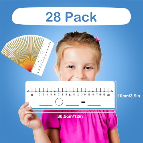 Aizweb 28 Pack Number Line Dry Erase Board Card,12" x 3.9" Small Whiteboard Math Manipulatives Addition Subtraction Game for Student Classroom Must Have Homeschool Teacher Supplies Learning Activities - style: 28 Pack Number Line