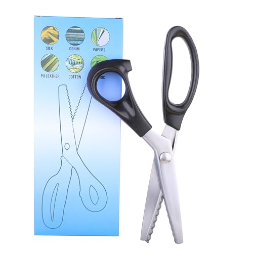 Hui Tong Strong & Sharpe Pinking Shears,Pinking Shears Scissors for Fabric, Serrated and Scalloped Scissors Fabric,3mm,5mm,7mm(Serrated 7mm) - size: Serrated 7mm