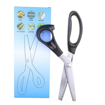Hui Tong Strong & Sharpe Pinking Shears,Pinking Shears Scissors for Fabric, Serrated and Scalloped Scissors Fabric,3mm,5mm,7mm(Serrated 7mm) - size: Serrated 7mm