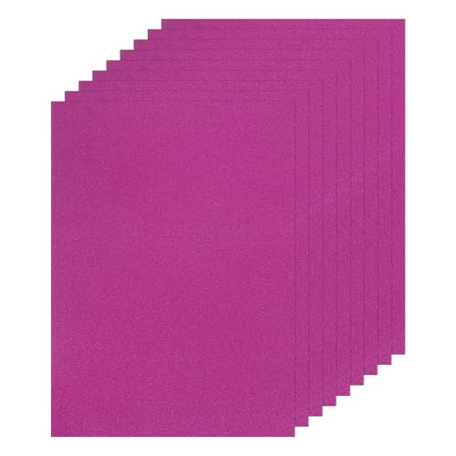 MECCANIXITY 10 Sheet Rose Red Glitter Card Stock, 8"x11" A4 Shimmer Paper,250gsm One-sided Cardstock for DIY Crafts, Scrapbooking, Party Decorations, Invitations - color: Rose Red