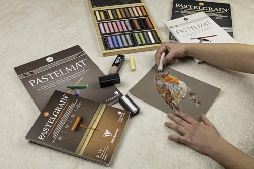 Clairefontaine 96016C Pastelmat, glued pad, 18x24cm, 18 x 24 cm, Assorted Colours - size: 18 x 24 cm, style: Card Pad No 1