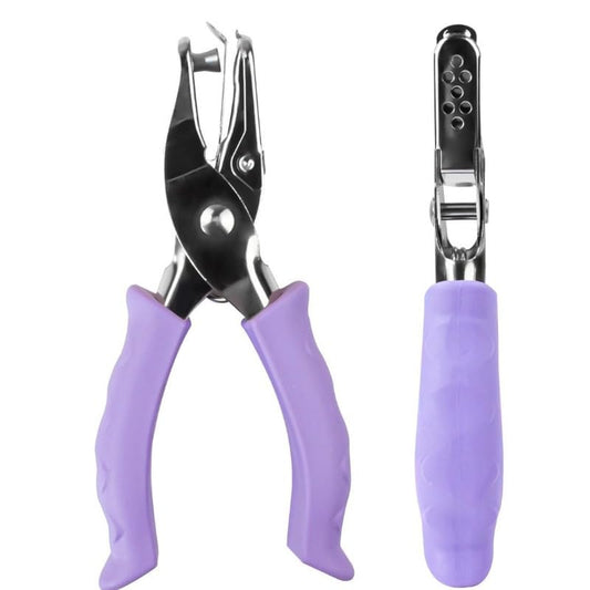 6mm Round, Macaron Colors, Metal, Grip Handle, Single Hole Punch,Single Hole Paper Punchers for DIY Tags Ticket Scrapbook (Purple) - color: Purple