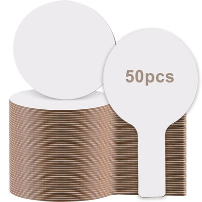 50 Pieces Dry Erase Answer Paddles Mini White Boards Handheld Double Sided Paddles Dry Erase Paddles Auction Padles for Students Classroom Teaching Voting and Answers