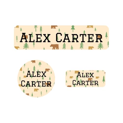 Name Bubbles - Kids Custom Name Labels for Daycare, School, Camp (102 Labels) - Personalized Waterproof Name Stickers for Clothes Tags, Lunch Boxes, Water Bottles, & School Supplies (Bear) - color: Bear, size: 102 Labels