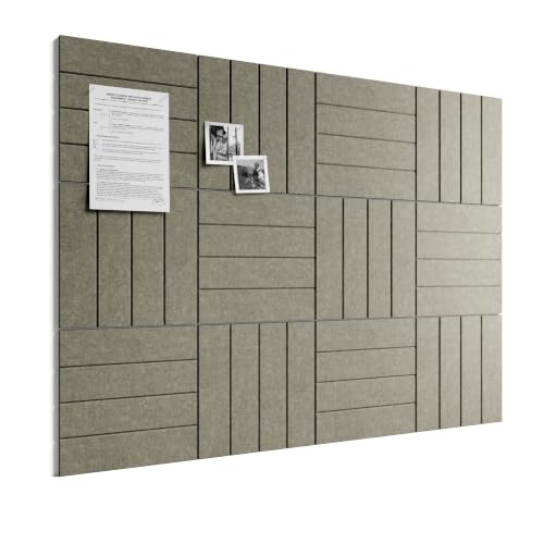 Bumusty Large Cork Board Alternative-48 x 36" Felt Bulletin Board Tiles, with 30 Pushpins, 70 Adhesive Tabs, Bold-Stripe 12-Pack, Cork Boards for Office Push Pin Board Felt Board-Earth Brown - color: Earth Brown, size: Bold-stripe 12-pack
