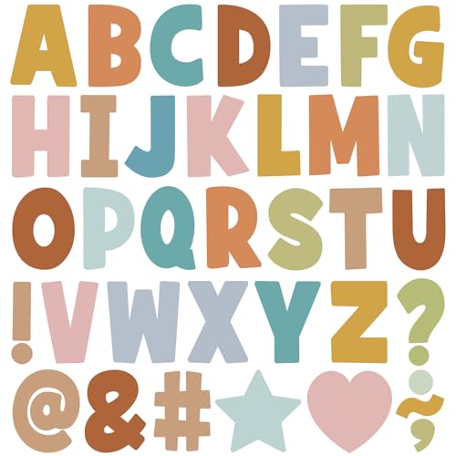 Bulletin Board Letters 108 PCS Letter Stickers Large Alphabet Stickers, Self Adhesive Vinyl Waterproof Letters Sticker for Mailbox Signs Poster Board Classroom Decor & DIY Crafts (12, Morandi, 4 Inch) - color: Morandi, size: 4 Inch