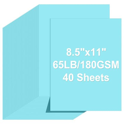 Cardstock 8.5 X 11, 40 Sheets Light Blue Card Stock, 65lb/ 180gsm Copy Paper, Cardstock Printer Paper for Art, Drawing, Invitations, DIY Cards, Craft, Construction, School & Office Supplie - color: Light Blue, size: 40Sheets