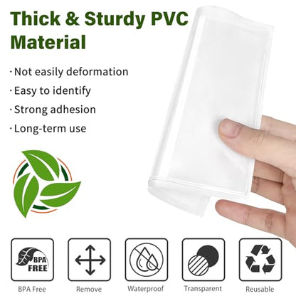 Ohuimrt Storage Bin Labels, 52 Pack, 4" x 4" Index Card | Clear Adhesive Pockets, Top Open, Tote Labels, Card Holder Organizer - size: 4" x 4"