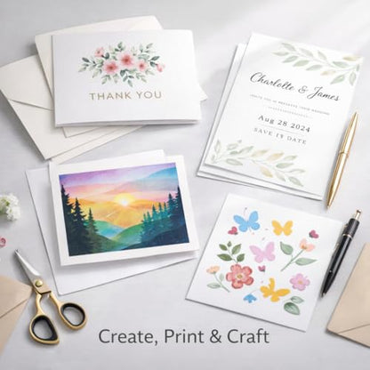 White Cardstock Paper 8.5 x 11 Inch, 65 lb / 176 GSM Thick Card Stock Sheets, Heavyweight Printer Paper for Cards, Invitations, Crafts & Office Printing, 75 Sheets