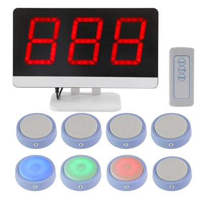 Game Answer Buzzer, Wireless Quiz Game Buzzer Set, 1 Host Monitor + Buzzers Buttons, 3 Answering Modes & 4 States, for Game Show, Family Classroom (8Buttons) - size: 8Buttons