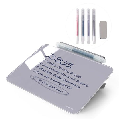 Small Desktop Glass Dry-Erase Whiteboard - 8 X 6 Inches Tabletop Easel Whiteboard with Stand, Desk Board Buddy for Artist, Teacher and Student - color: 8 X 6 Inches - Gray