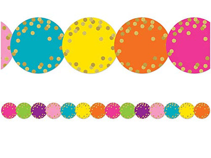 Teacher Confetti Circles Die-Cut Border Trim