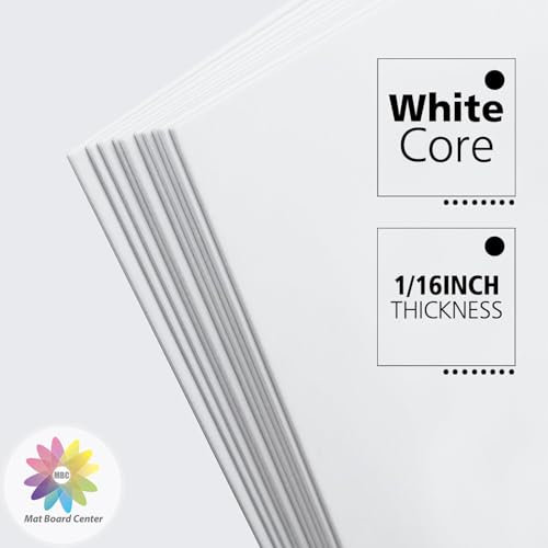 Mat Board Center, Pack of 10 4x6 White Uncut Mat Boards, Acid Free, 4-Ply Thickness, White Core, Great for Pictures, Photos, Framing Backing - size: 4x6