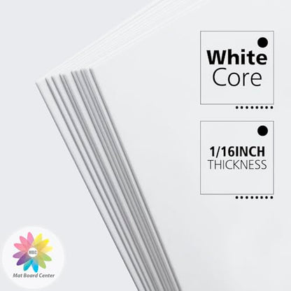 Mat Board Center, Pack of 10 4x6 White Uncut Mat Boards, Acid Free, 4-Ply Thickness, White Core, Great for Pictures, Photos, Framing Backing - size: 4x6