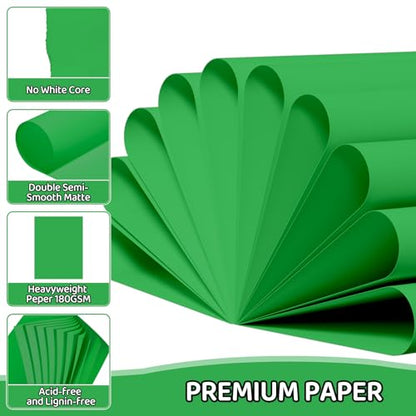 Cardstock 8.5 X 11, 40 Sheets Green Card Stock, 65lb/ 180gsm Copy Paper, Cardstock Printer Paper For Art, Painting, Invitations, DIY Cards, Craft, Construction, School & Office Supplies - color: Green, size: 40Sheets