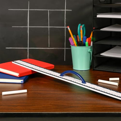 LEARNING ADVANTAGE Magnetic Dry Erase Straight Edge - 24” - Jumbo Teaching Ruler - Measurement Tool for Whiteboards and Chalkboards
