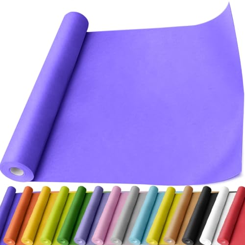 PerkHomy Purple Kraft Paper Roll 17.5" x 760" (63') for Gift Wrapping Bouquet Flower Art Painting Craft Writing Packaging Shipping 80GSM 55LB (Purple, 17.5" x 63') - color: Purple, size: 17.5" x 760"