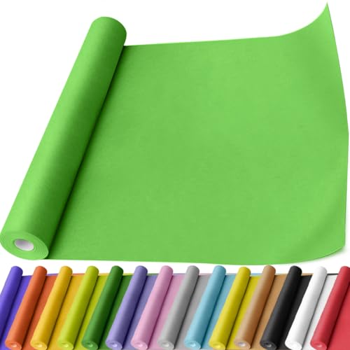 PerkHomy Medium Green Kraft Paper Roll 17.5" x 760" (63') for Gift Wrapping Bouquet Flower Art Painting Craft Writing Packaging Shipping 80GSM 55LB (Medium Green, 17.5" x 63') - color: Medium Green, size: 17.5" x 760"