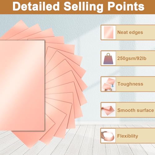 Silunkia 28 Sheets Pink Shimmer Cardstock 8.5 x 11 Craft Paper, 250gsm/92lb Premium Glossy Paper Card Stock for DIY Cards Making, Anniversaries, Wedding Invitations, Greeting Cards - color: Pink, size: 28 Sheets