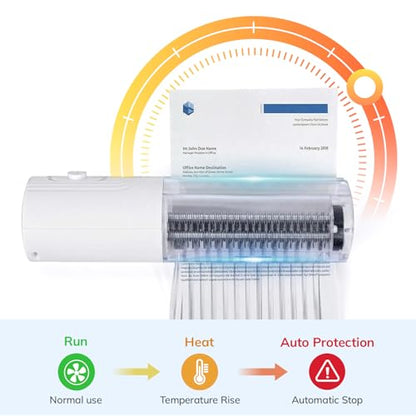 Mini Paper Shredder, Portable Paper Shredder for Home, 3-Sheet Strip Cut 4mm, Compact Paper Shredder with Forward & Reverse and Overheat Protection, Small Shredder for Desk and Home Office (L, White) - size: White