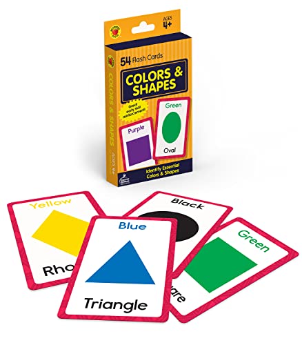 Carson Dellosa 54 Colors and Shapes Flash Cards, Toddler Learning Flashcards for Kids Ages 4 and Up, Educational Games for Preschool and Kindergarten Reading Readiness