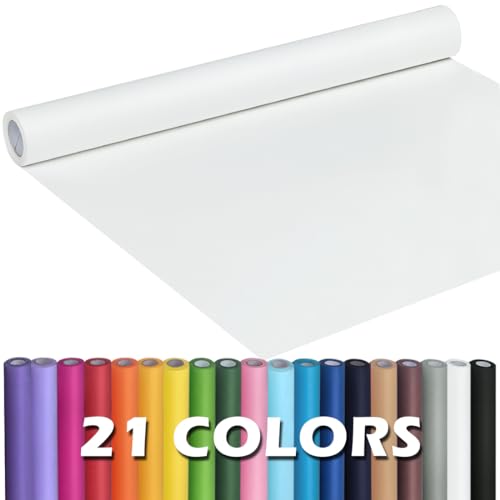 PerkHomy White Kraft Paper Roll 17.5" x 960" (80') for Gift Wrapping Bouquet Flower Art Painting Craft Writing Packaging Shipping 80GSM 55LB (White, 17.5" x 80') - color: White, size: 17.5" x 80'