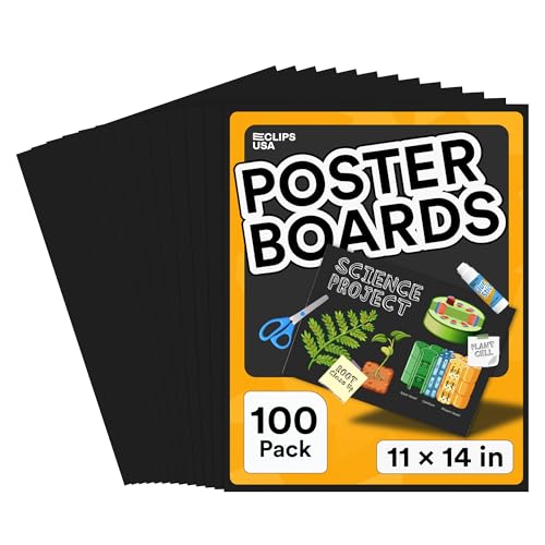 Poster Board Black Poster Paper 11x14 Black Poster Board Bulk Posteboard School Supplies (100 Pack) - size: 100 Pack