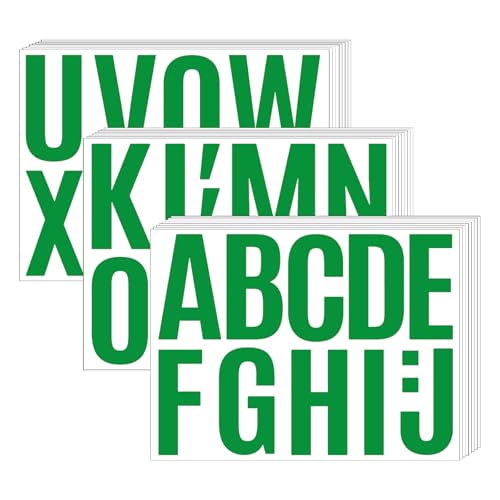 272 Pcs 24 Sheets Large Letter Stickers, 4 Inch Vinyl Bulletin Board Letters, Self-Adhesive for Poster Board, Classroom, Window, Door Decor (Green) - color: Green (4")