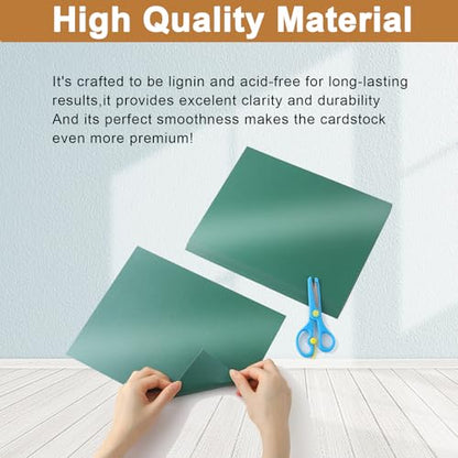 Silunkia 40 Sheets Dark Green Shimmer Cardstock 8.5 x 11 Scrapbook Paper, 200gsm/75lb Thick Green Card Stock Crafts Paper for DIY Cards, Thanksgiving Cards, Invitations, Anniversary Card - color: Green, size: 40 Sheets