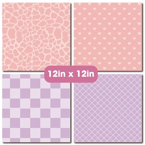 12x12 in Pastel Easter Scrapbooking Cardstock Decorative Paper - 36 Sheets - for Card Making Journaling Planner Origami Background Scrapbook Paper Scrapbook Materials Supplies