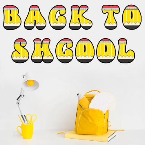 150 PCS Large 6" Bulletin Board Letters Set, Pencil Themed Classroom Alphabet Cutout Letter for Bulletin Board Display Home School, A Great Helper to Inspire Students' Learning Interest - style: Pencil Themed
