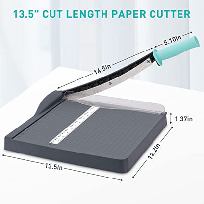 Paper Cutter, Paper Slicer with Safety Guard and Blade Lock, 12" Cut Length Guillotine Paper Cutter with 16 Sheet Capacity, Paper Cutters and Trimmers for Cardstock Cardboard (Gray) - color: Black