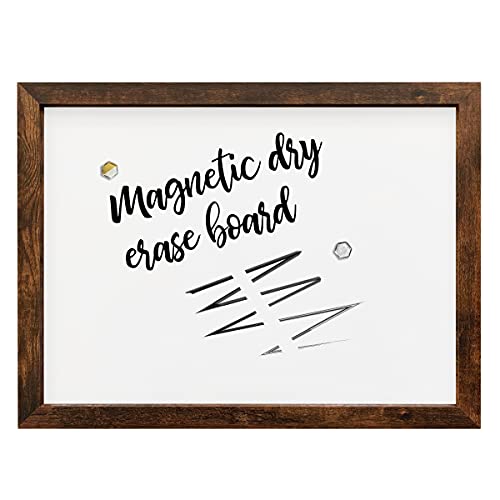 Loddie Doddie Magnetic Whiteboard - 18 x 24 in, Rustic Frame - Magnetic Dry Erase Board for Wall - Magnet Board for Wall & Memo Center - color: Rustic Frame, size: 24"W x 18"H