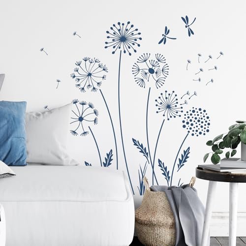 ORIGACH 12 Pcs Dandelion Floral Stencil Reusable Dandelion Stencil DIY Wall Template Crafts for Painting on Walls, Furnitures, Garden Fence - style: Dandelion Floral