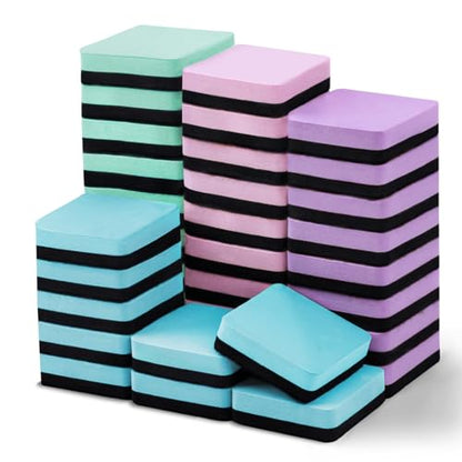 XKDOUS 35 Pack Square Magnetic Dry Erase Eraser, 2x2 Inch Small Whiteboard Eraser for Kids & Classroom, Mini White Board Eraser, Effective Dry Erase Board Eraser for Teachers & Students (4 Colors) - color: Blue,green,pink,purple-square
