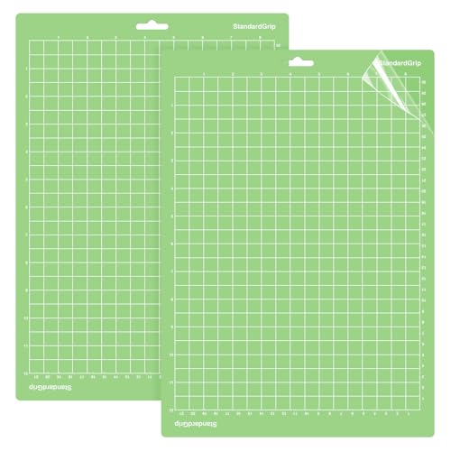 WISYOK 12x8.5 Inch Cutting Mats, 2-Pack Standard Grip Reusable Adhesive Mats for Crafts, Quilting, Sewing - color: 8.5" x 12" Green 2 Mats, size: StandardGrip