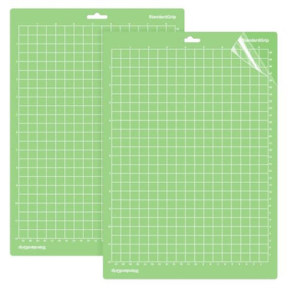 WISYOK 12x8.5 Inch Cutting Mats, 2-Pack Standard Grip Reusable Adhesive Mats for Crafts, Quilting, Sewing - color: 8.5" x 12" Green 2 Mats, size: StandardGrip