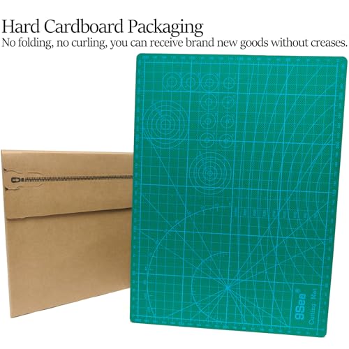 Self Healing Cutting Mat with Grid for Handmade Paper Cutting, Leather Crafts, Carving, Desktop Protectors 5-Ply Quilting Board A3-45x30x0.3cm(18 x12 x 0.118in Green) - size: 17.7"L x 11.8"W