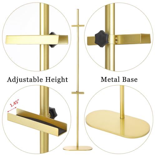 Easel Stand for Sign, Adjustable Display Stands for Frames up to 64", Gold Metal Floor Easels for Painting, Picture Frame Holder Easel for Art Signs Photos, Iron Easel with Base for Home Events
