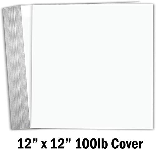 Hamilco White Scrapbook Cardstock Paper 12x12-100lb Cover Heavyweight Card Stock for Scrapbooking, Card Making, Crafts, Photo Albums & Die Cutting (25 Pack) - size: 100 lb Cover
