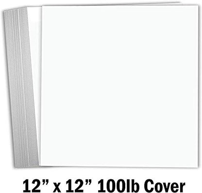 Hamilco White Scrapbook Cardstock Paper 12x12-100lb Cover Heavyweight Card Stock for Scrapbooking, Card Making, Crafts, Photo Albums & Die Cutting (25 Pack) - size: 100 lb Cover