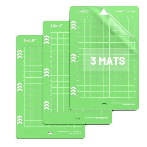 Likcut Cutting Mat for Glee S501 Cutter, 4.5" X 6.5" Standard Adhesive Mat for DIY Crafty, 3 Packs Likcut Accessories Mats, Adhesive Sticky Green Quilting Replacement Cut Mats for Iron On, Vinyl - color: Green, size: 6.5"L x 4.5"W