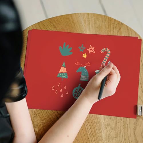 100 Sheets Red Cardstock 8.5 x 11 65lb Printer Paper, Goefun Red Card Stock Paper for Christmas, Invitations, Cards Making and Craft - color: red