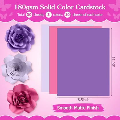 60Sheets Purple Cardstock 8.5x11" Glitter Card Stocks Lavender Light Purple Scrapbook Paper Silver Construction Paper for Crafts Party Favors Invitations Cards Making School Office Home Supplies - color: Purple